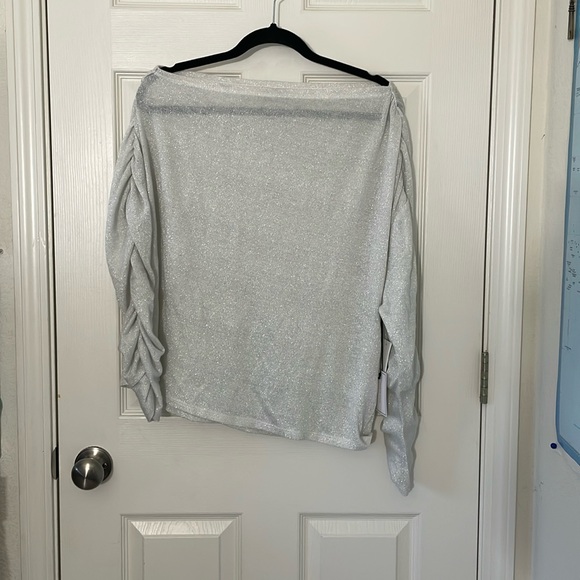 1. State Shimmering Silver Top Size Large NWT - Picture 3 of 6